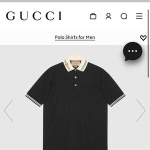 Mens Gucci Cotton piquet polo with Interlocking G